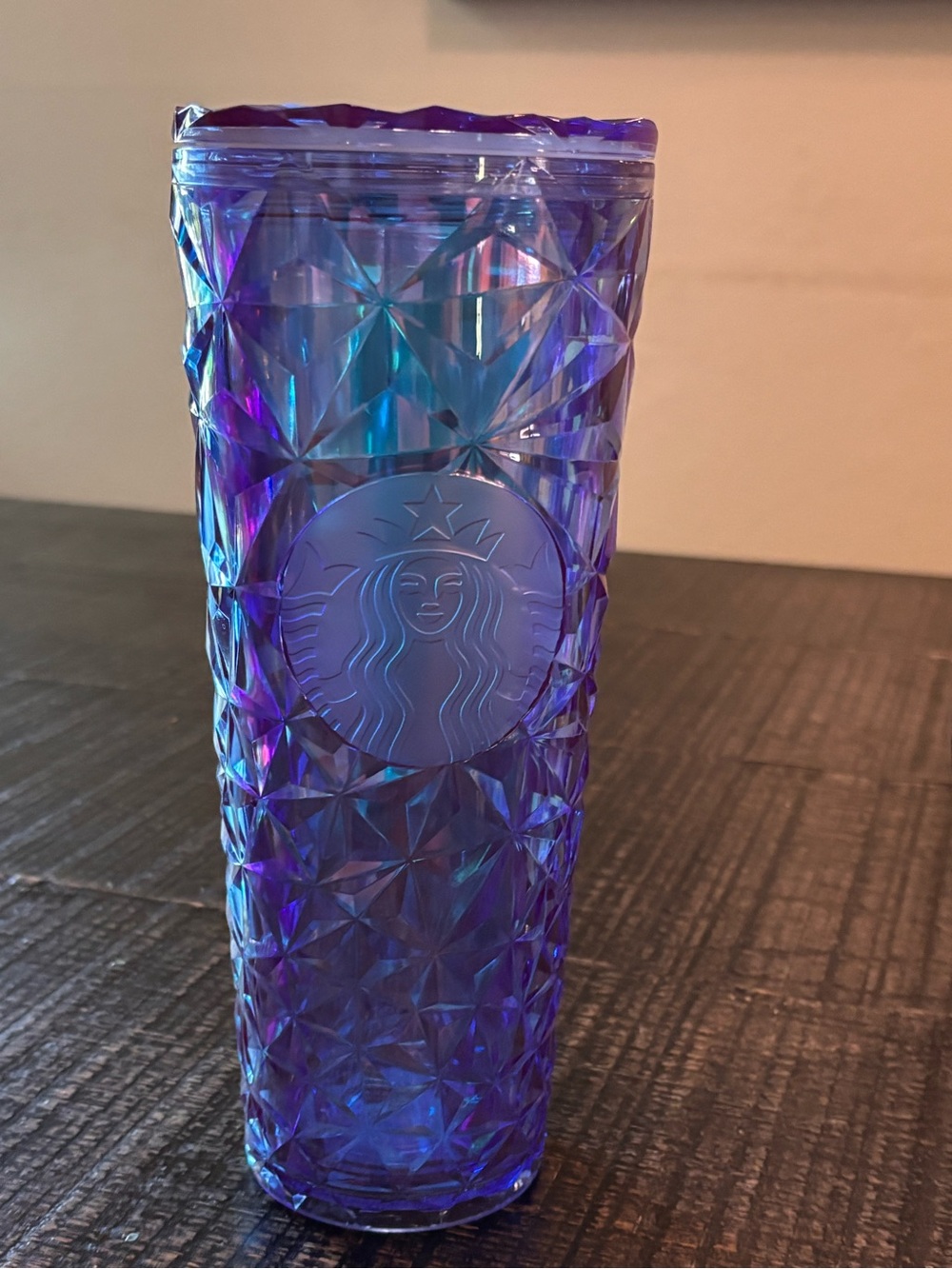 Starbucks Iridescent Blue Purple Faceted Tumbler